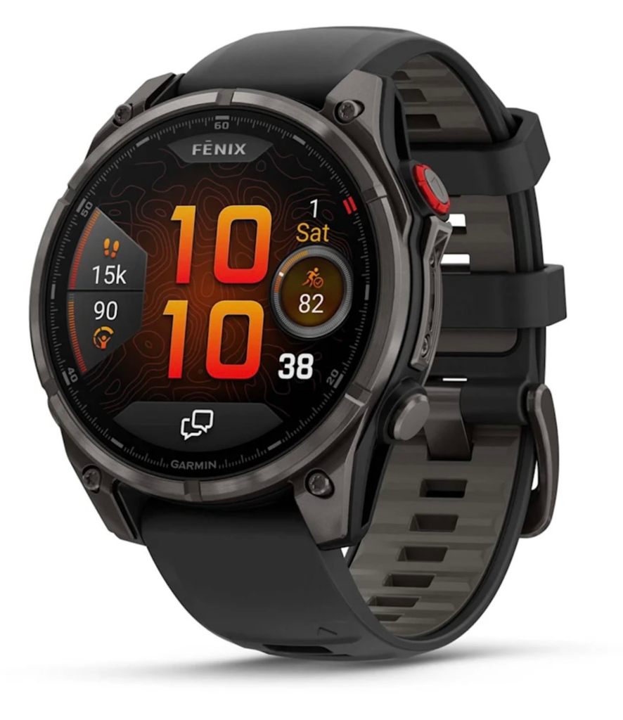 fēnix® 8 Pro – 47 mm, AMOLED Sapphire, Carbon grey DLC titanium with Black/pebble grey silicone band