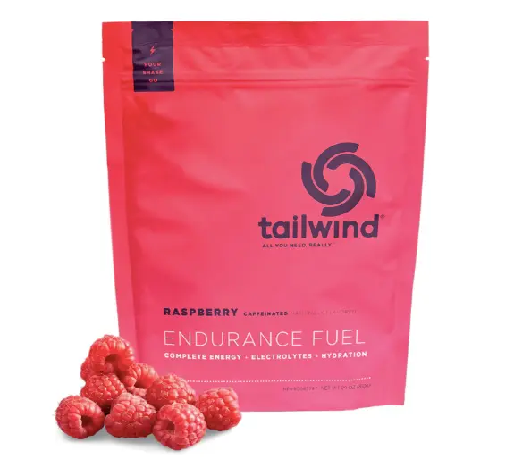 Tailwind Nutrition Endurance Fuel, Caffeine Drink Powder Mix with Electrolytes, Non-GMO, Free of Soy, Dairy, and Gluten, Vegan Friendly, Raspberry Buzz, 50 Servings